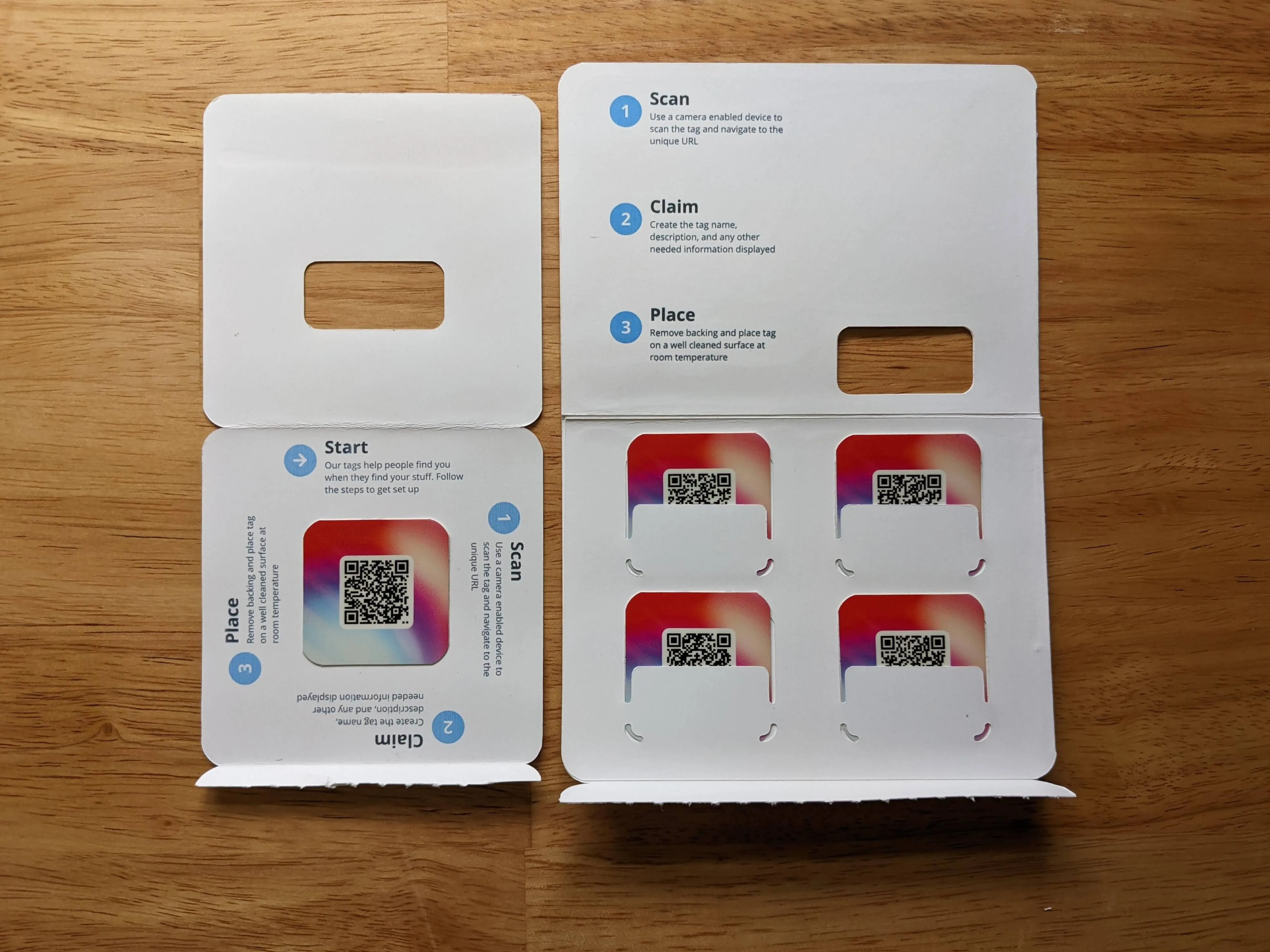 Tags packaging with inserts